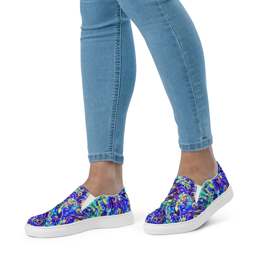 The Color Comet on Women's Slip-On Canvas Shoes — Front