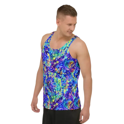 The Color Comet on a Men's Tank Top