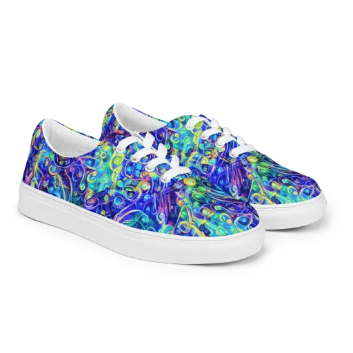 The Color Comet on a Men's Lace-Up Canvas Shoes