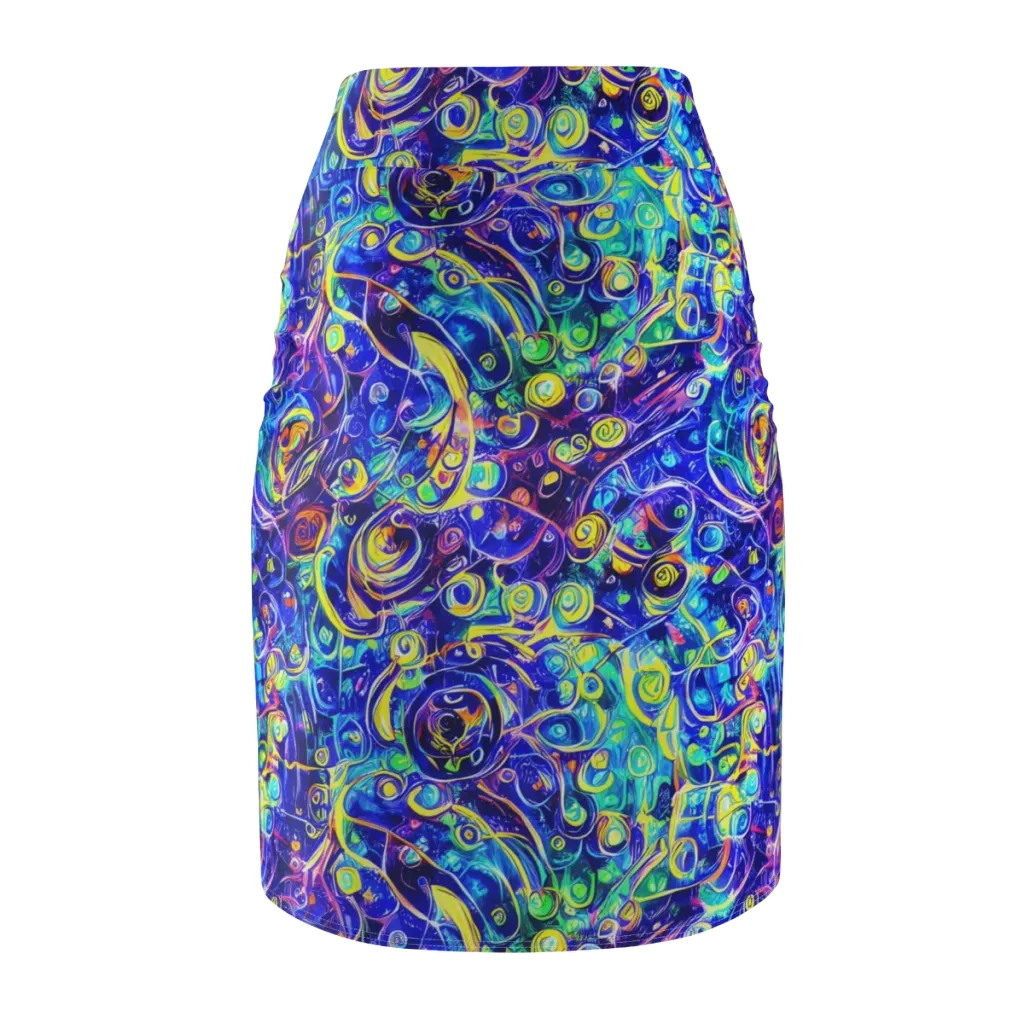 The Color Comet on Pencil Skirt — Back