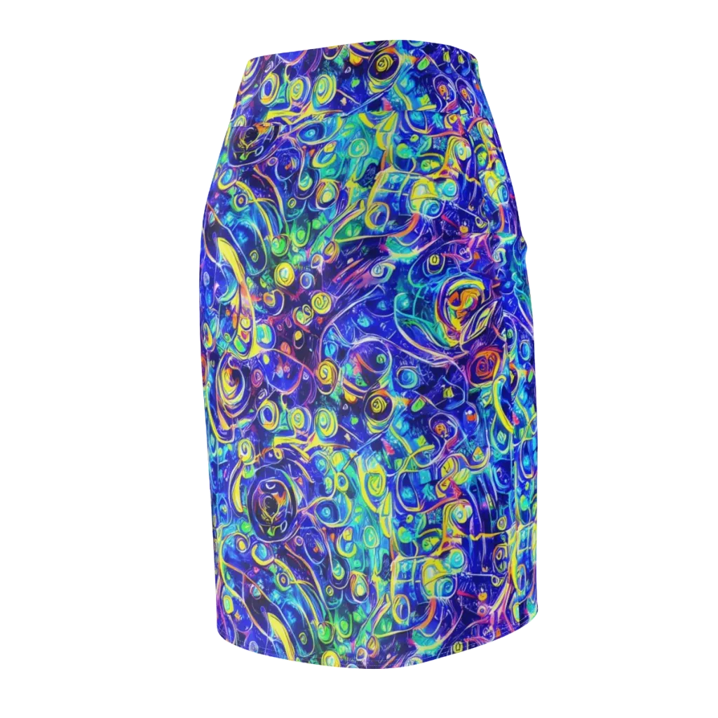 The Color Comet on Pencil Skirt — Back Side