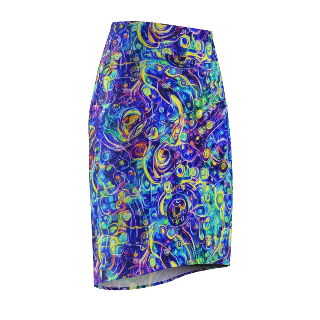 The Color Comet on Pencil Skirt — Front Side