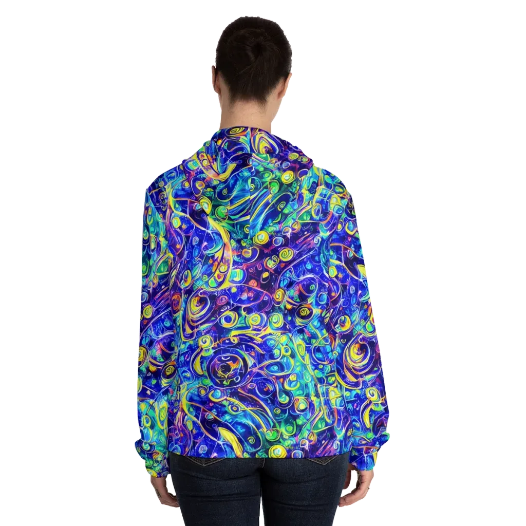 The Color Comet on Women's Full-Zip Hoodie — Back On Person