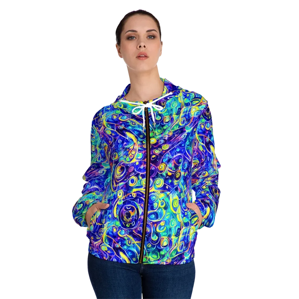 The Color Comet on Women's Full-Zip Hoodie — Front On Person