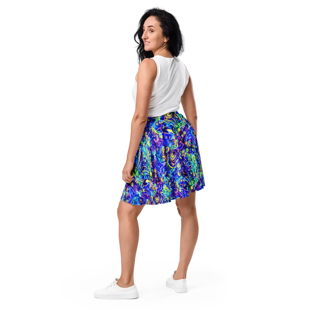 The Color Comet on Skater Skirt — Back