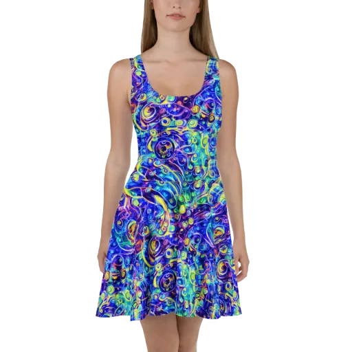 The Color Comet on a Skater Dress