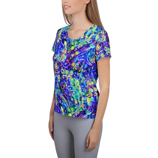 The Color Comet on a Women's Athletic T-Shirt