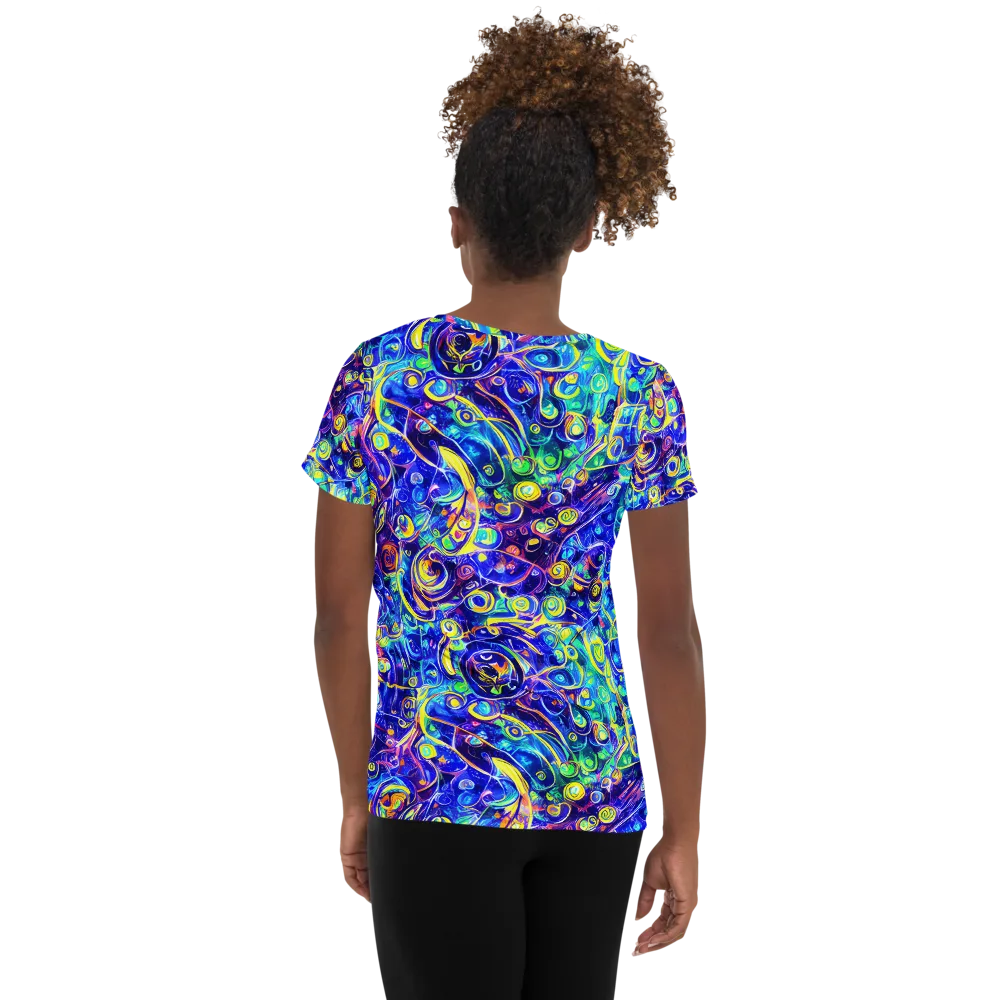 The Color Comet on Women's Athletic T-Shirt — Back