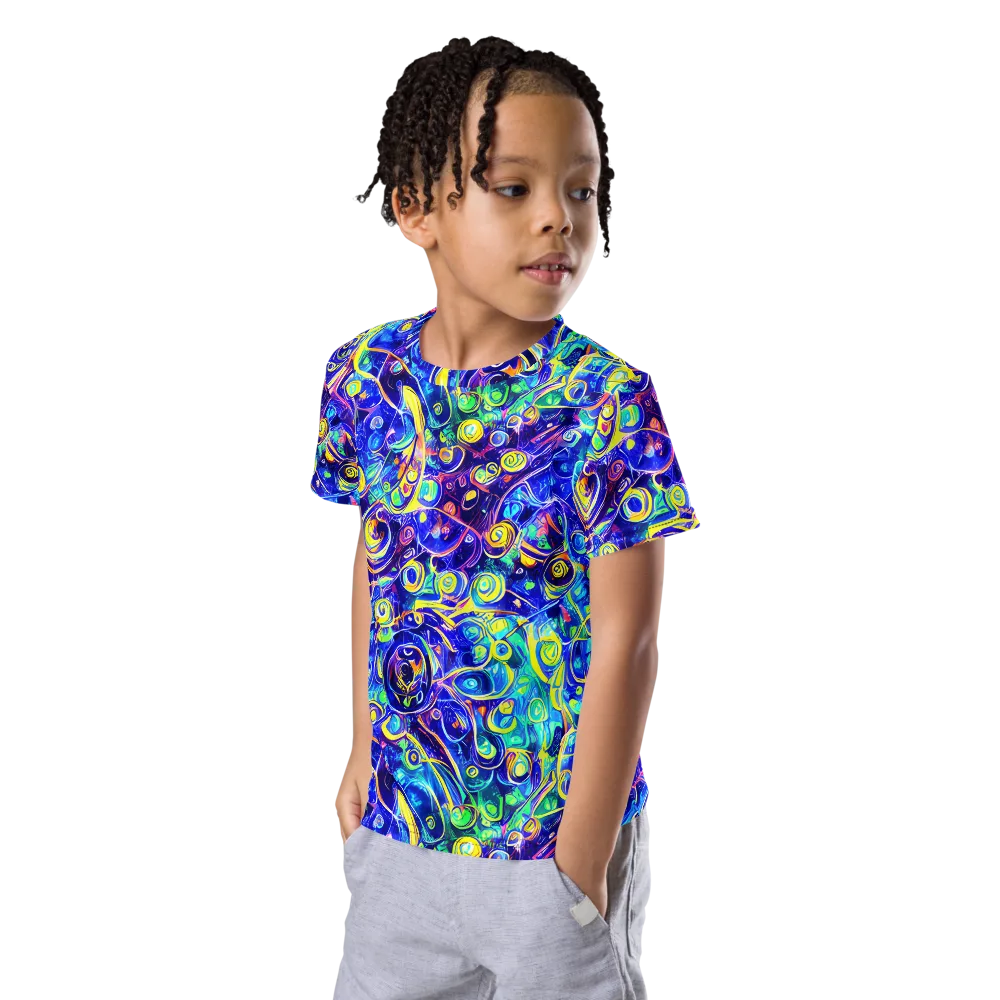 The Color Comet on Kids Crew Neck T-Shirt — Left Front