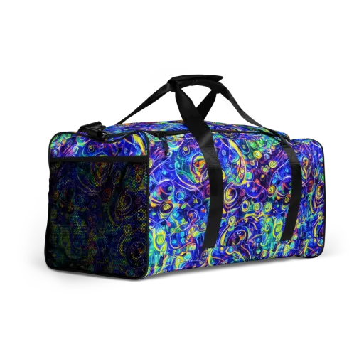 The Color Comet on a Duffle Bag