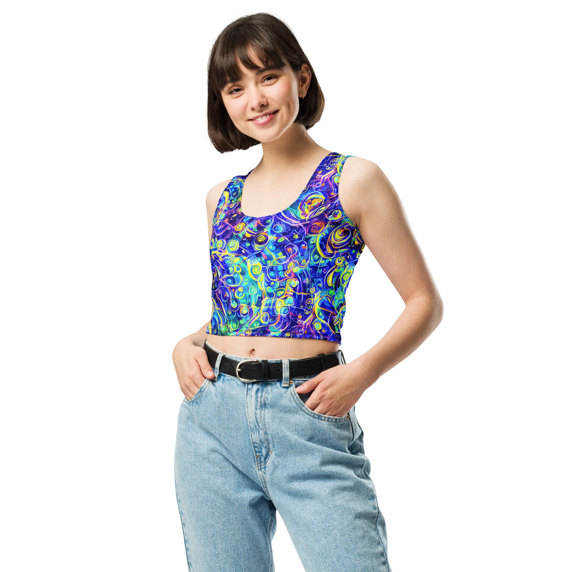 The Color Comet on Crop Top — Front