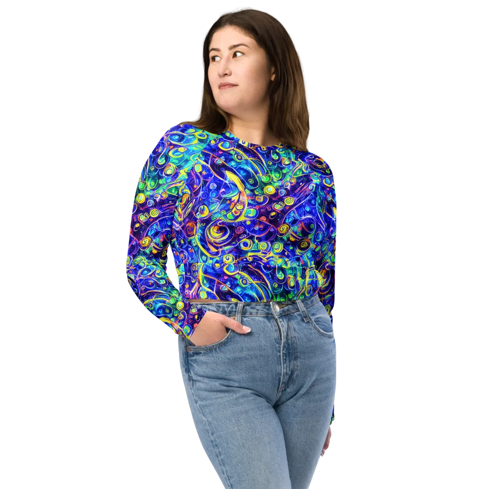 The Color Comet on Long Sleeve Crop Top — Front