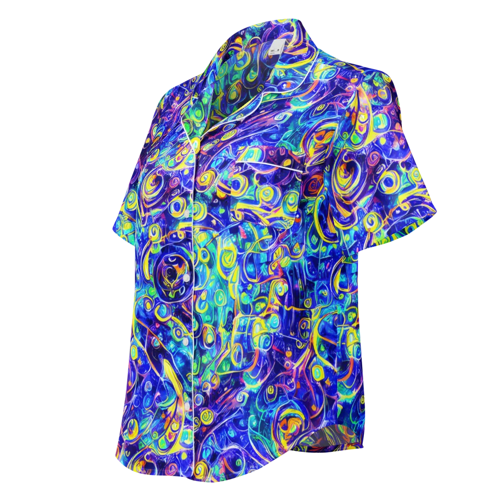 The Color Comet on Women's Short Sleeve Pajama Top — Left Front