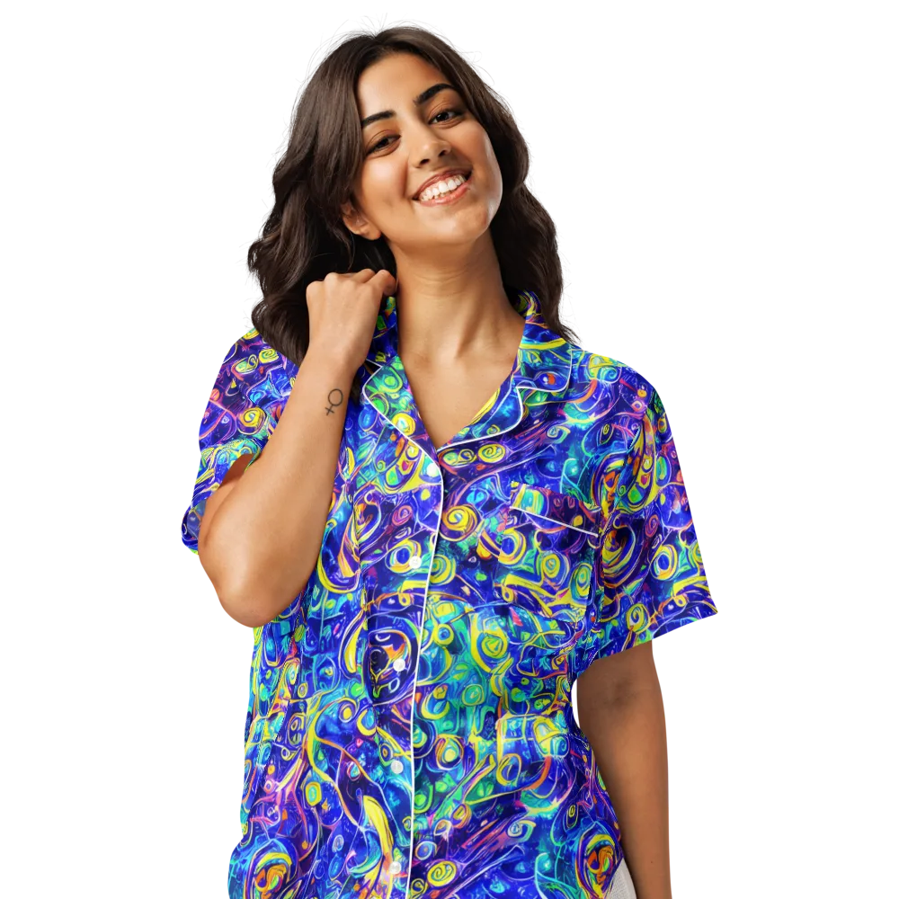 The Color Comet on Women's Short Sleeve Pajama Top — Front