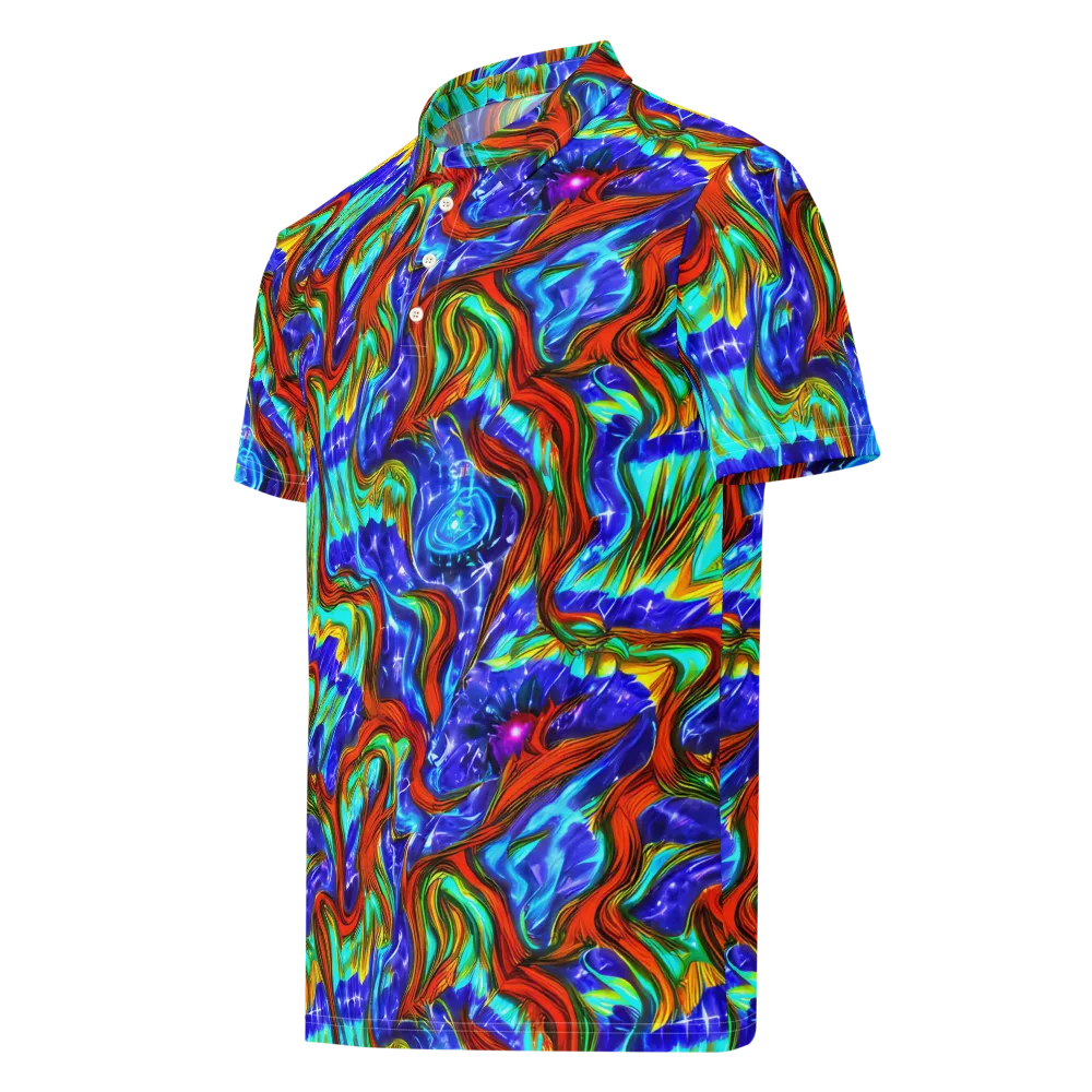 Bluefire Maze on Men's Slim Fit Polo Shirt — Left Front