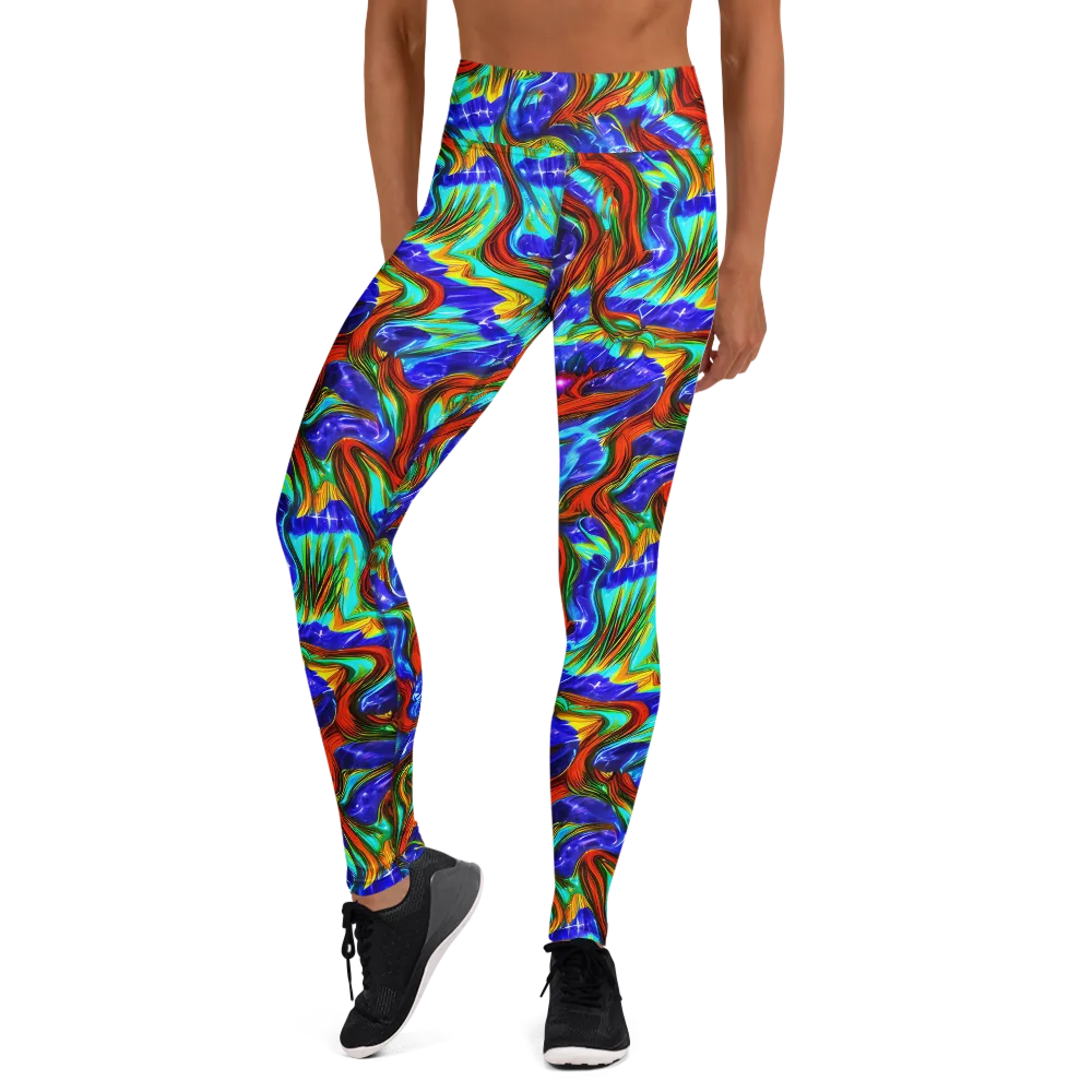 Bluefire Maze on Yoga Leggings — Front