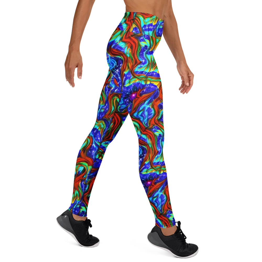 Bluefire Maze on Yoga Leggings — Right
