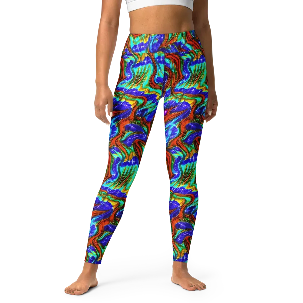 Bluefire Maze on Yoga Leggings — Front