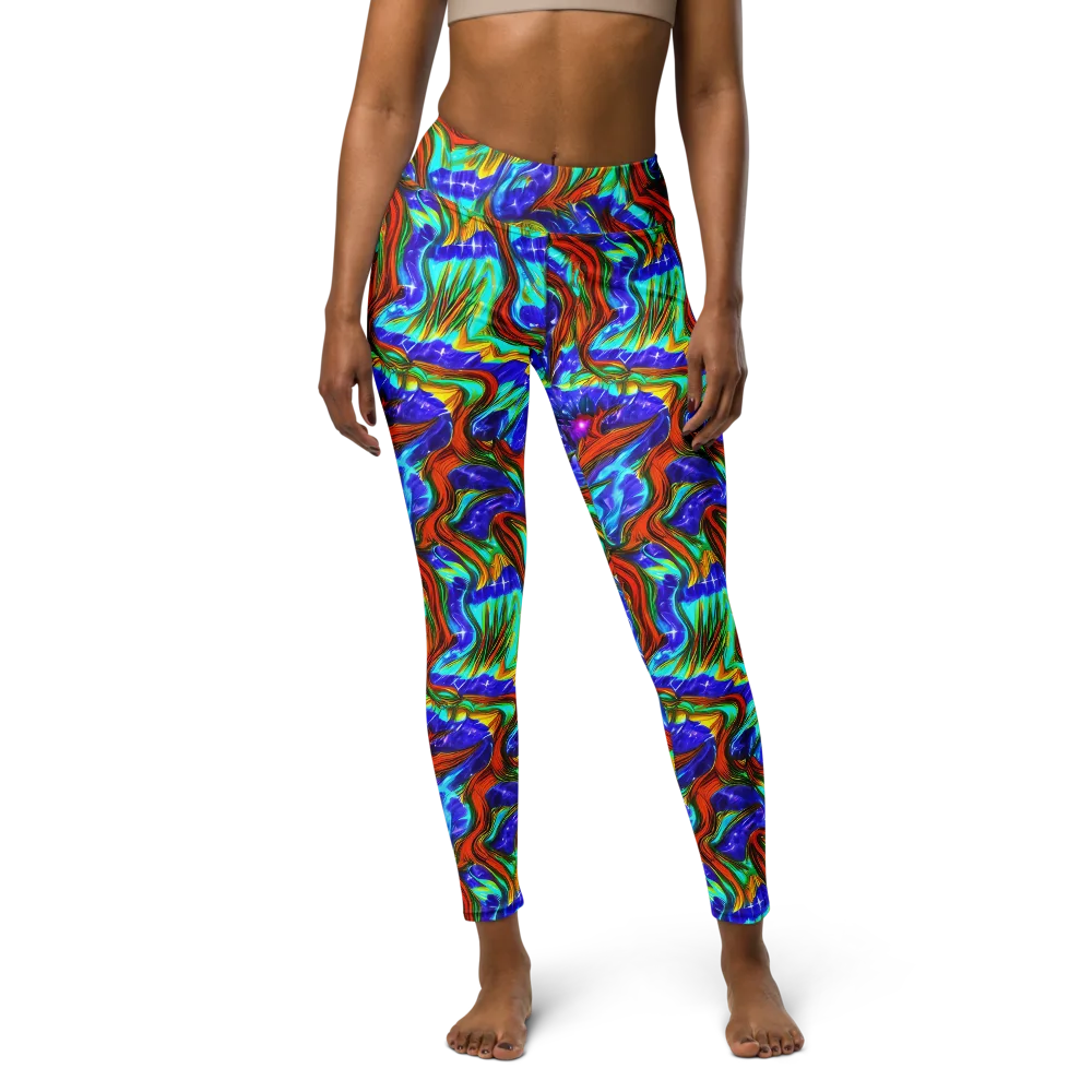 Bluefire Maze on Yoga Leggings — Front
