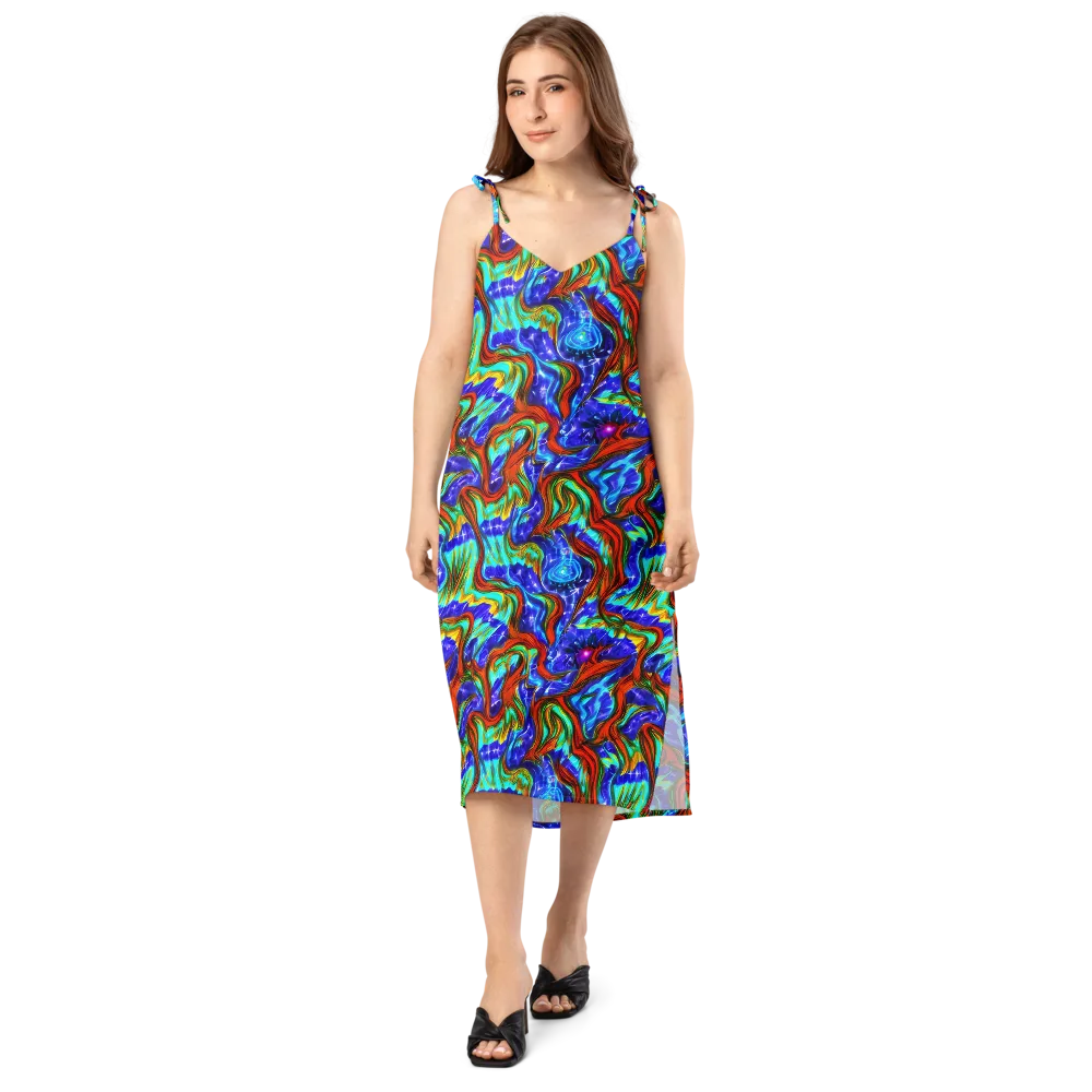 Bluefire Maze on Slip Dress — Front