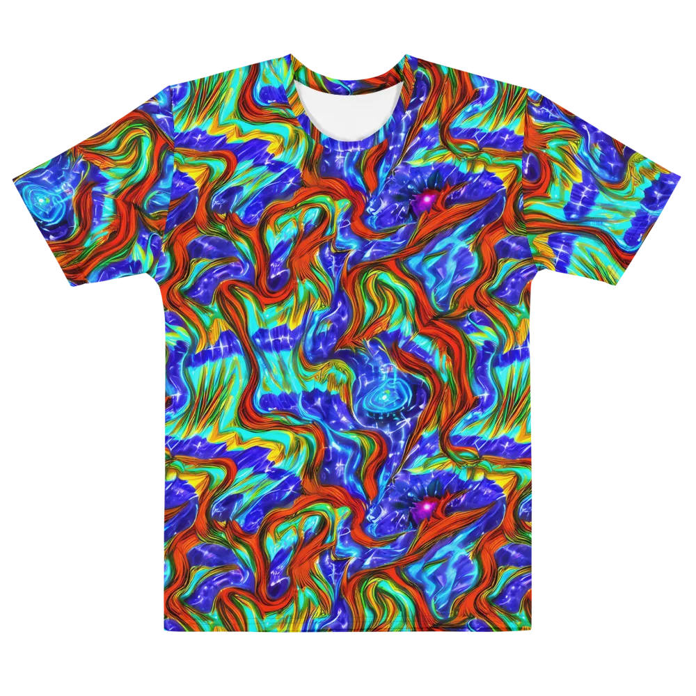 Bluefire Maze on Men's Cotton Crew Neck T-Shirt — Front