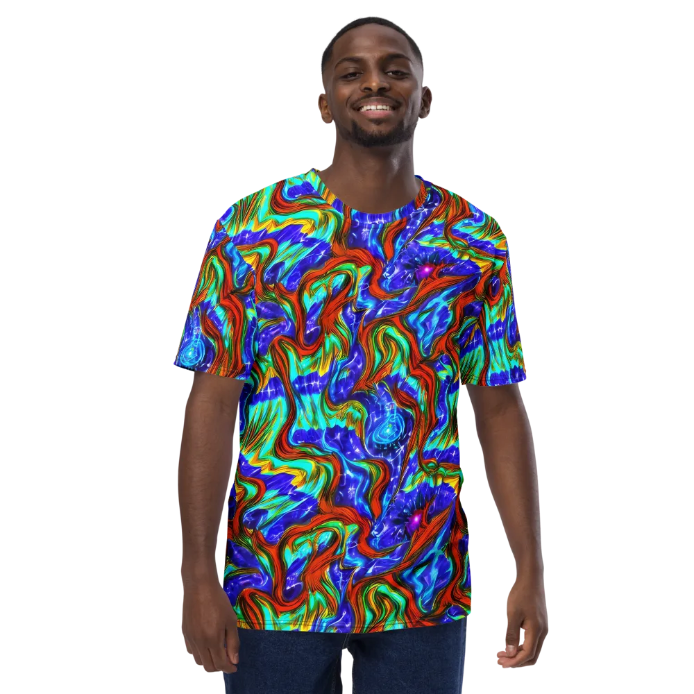 Bluefire Maze on Men's Crew Neck T-Shirt — Front