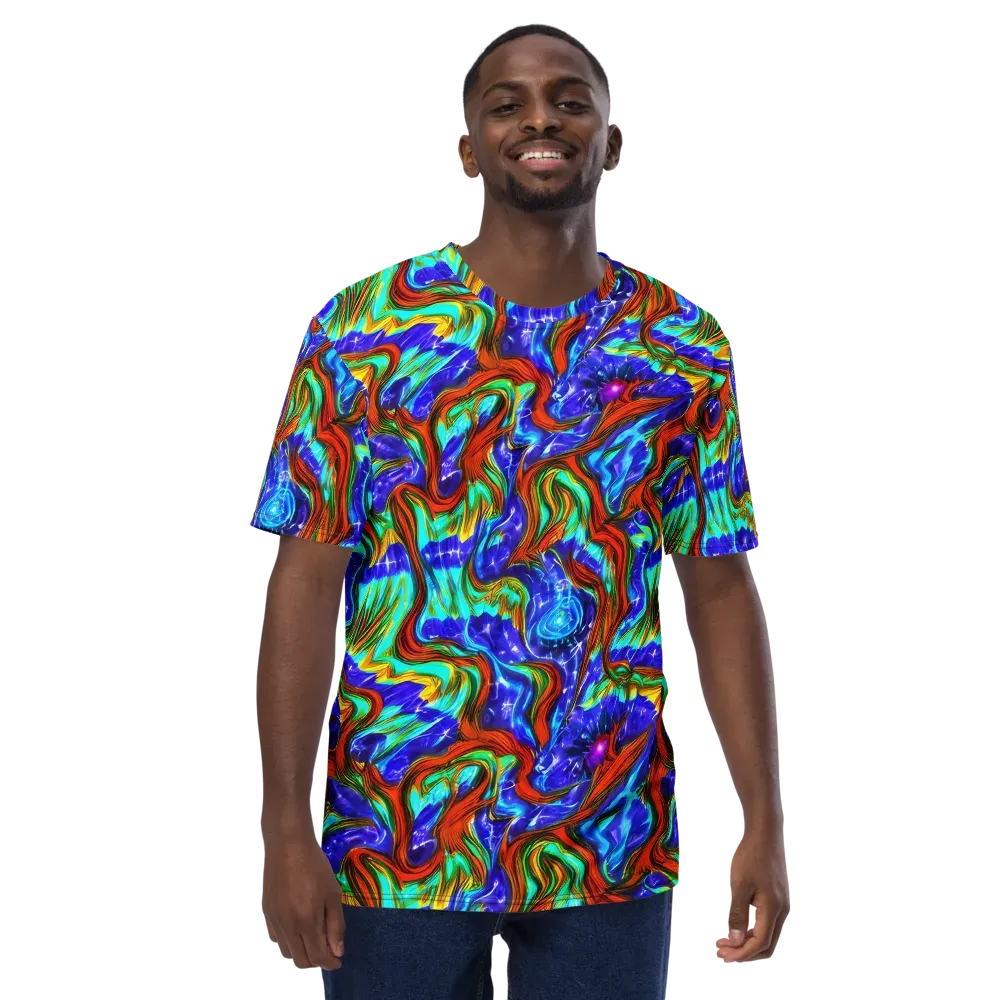 Bluefire Maze on Men's Crew Neck T-Shirt — Front