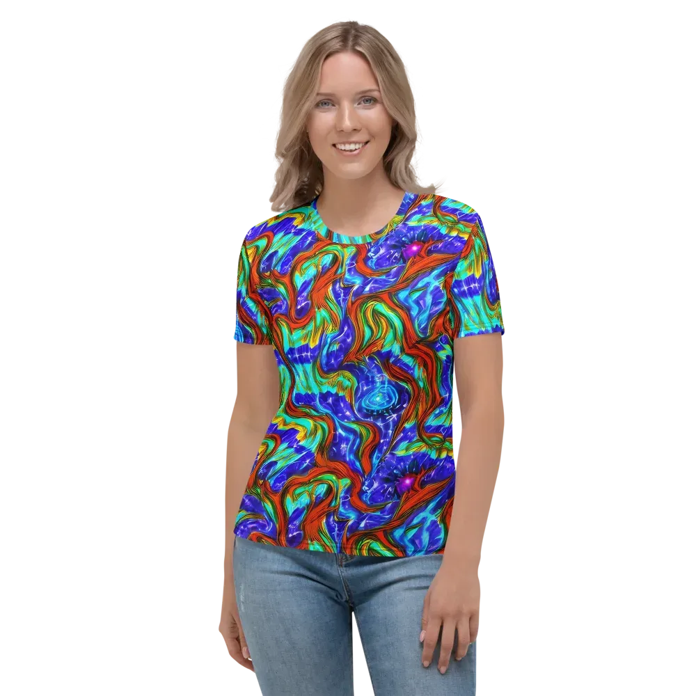 Bluefire Maze on Women's Crew Neck T-Shirt — Front