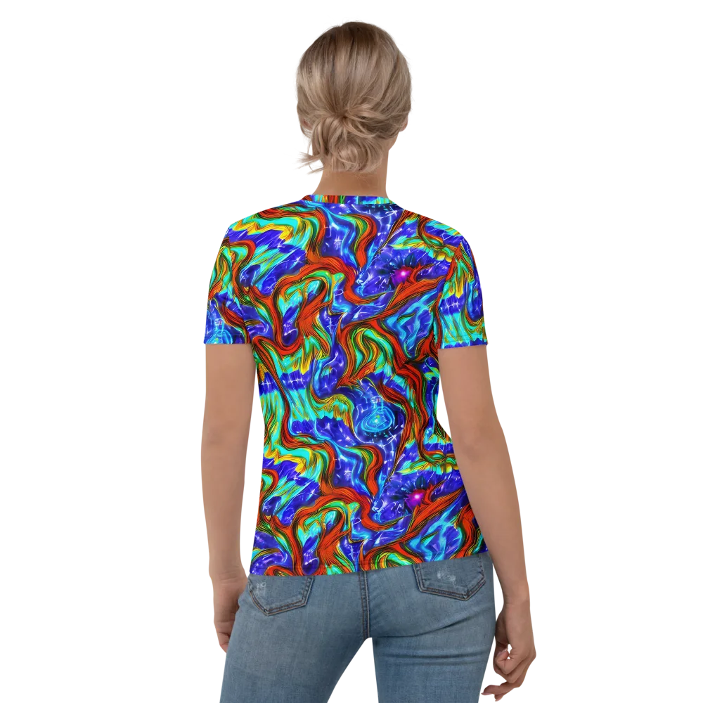 Bluefire Maze on Women's Crew Neck T-Shirt — Back