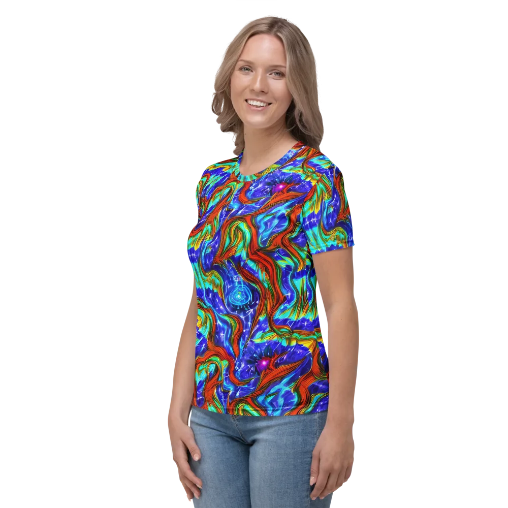 Bluefire Maze on Women's Crew Neck T-Shirt — Left