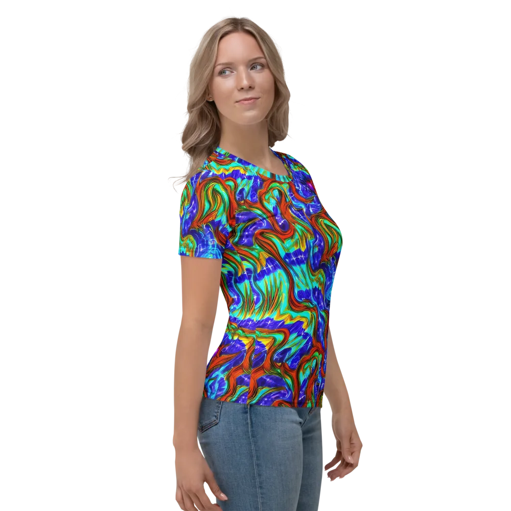 Bluefire Maze on Women's Crew Neck T-Shirt — Right