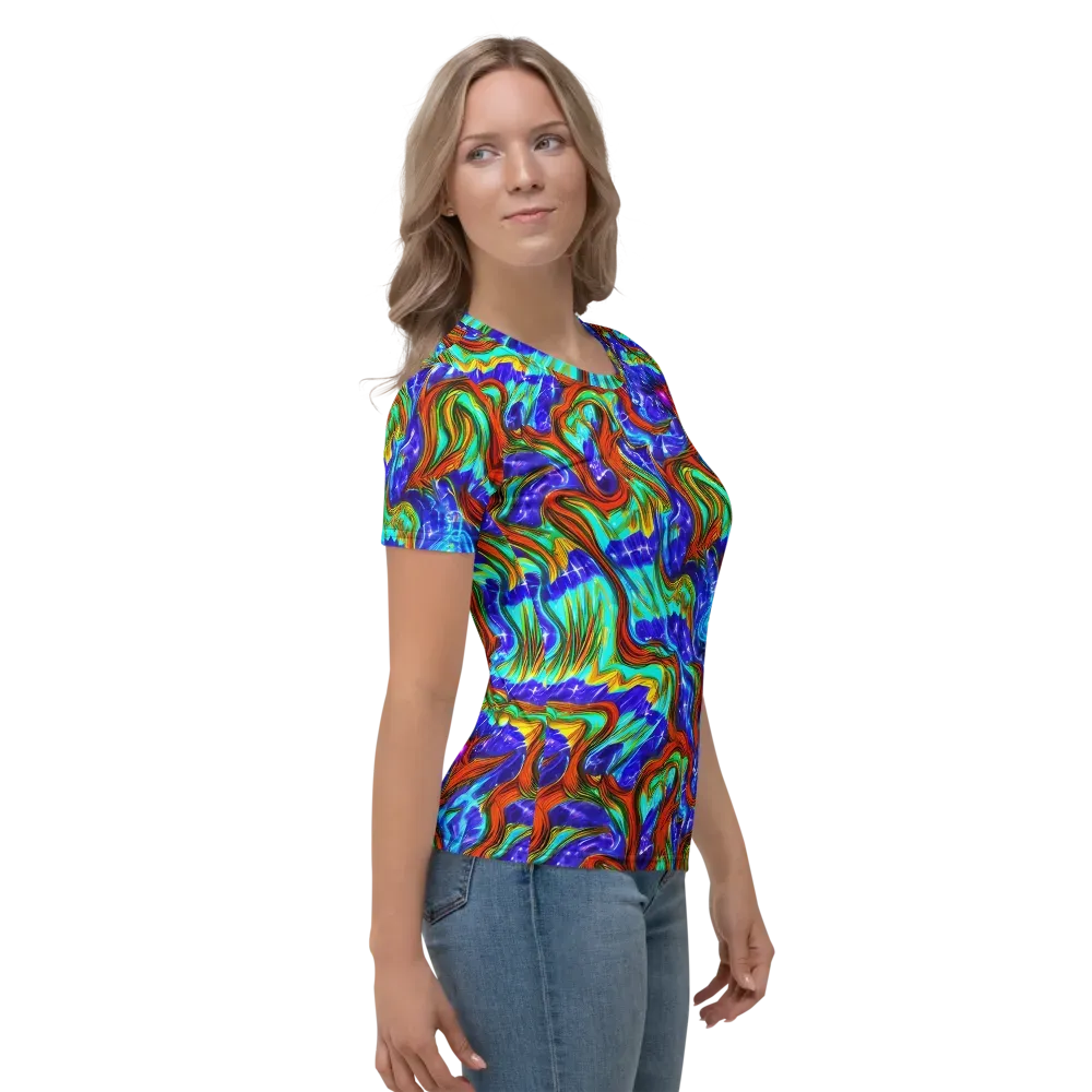 Bluefire Maze on Women's Crew Neck T-Shirt — Right