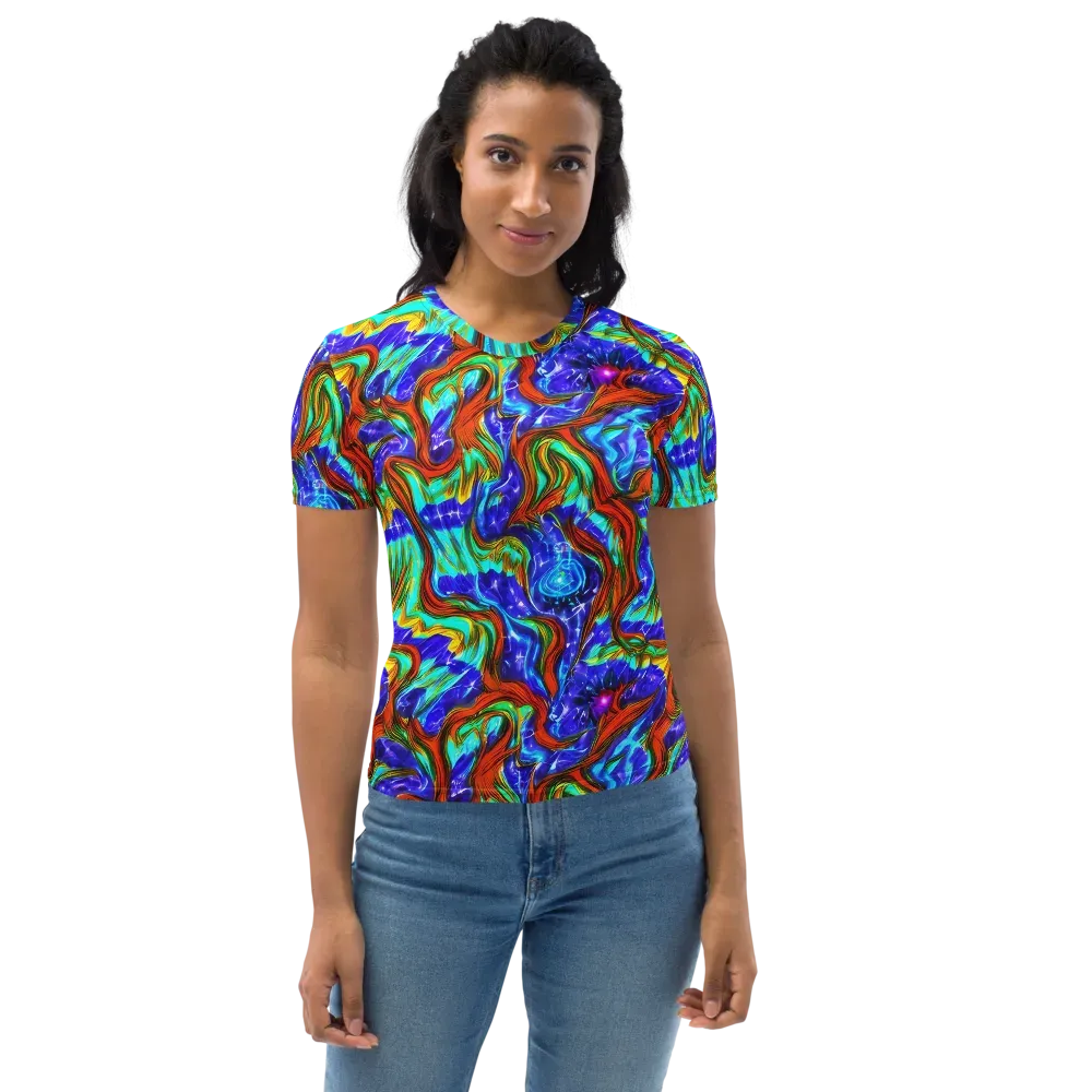 Bluefire Maze on Women's Crew Neck T-Shirt — Front