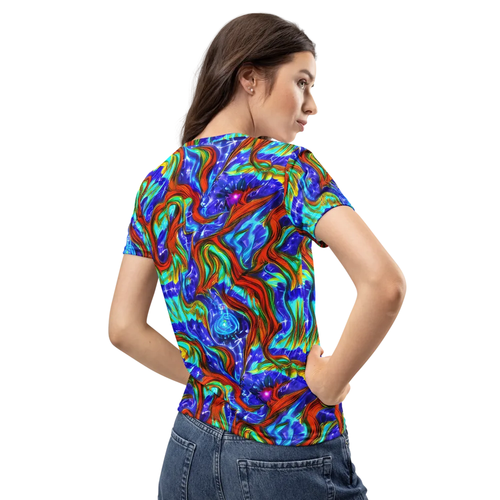 Bluefire Maze on Women's Crew Neck T-Shirt — Back