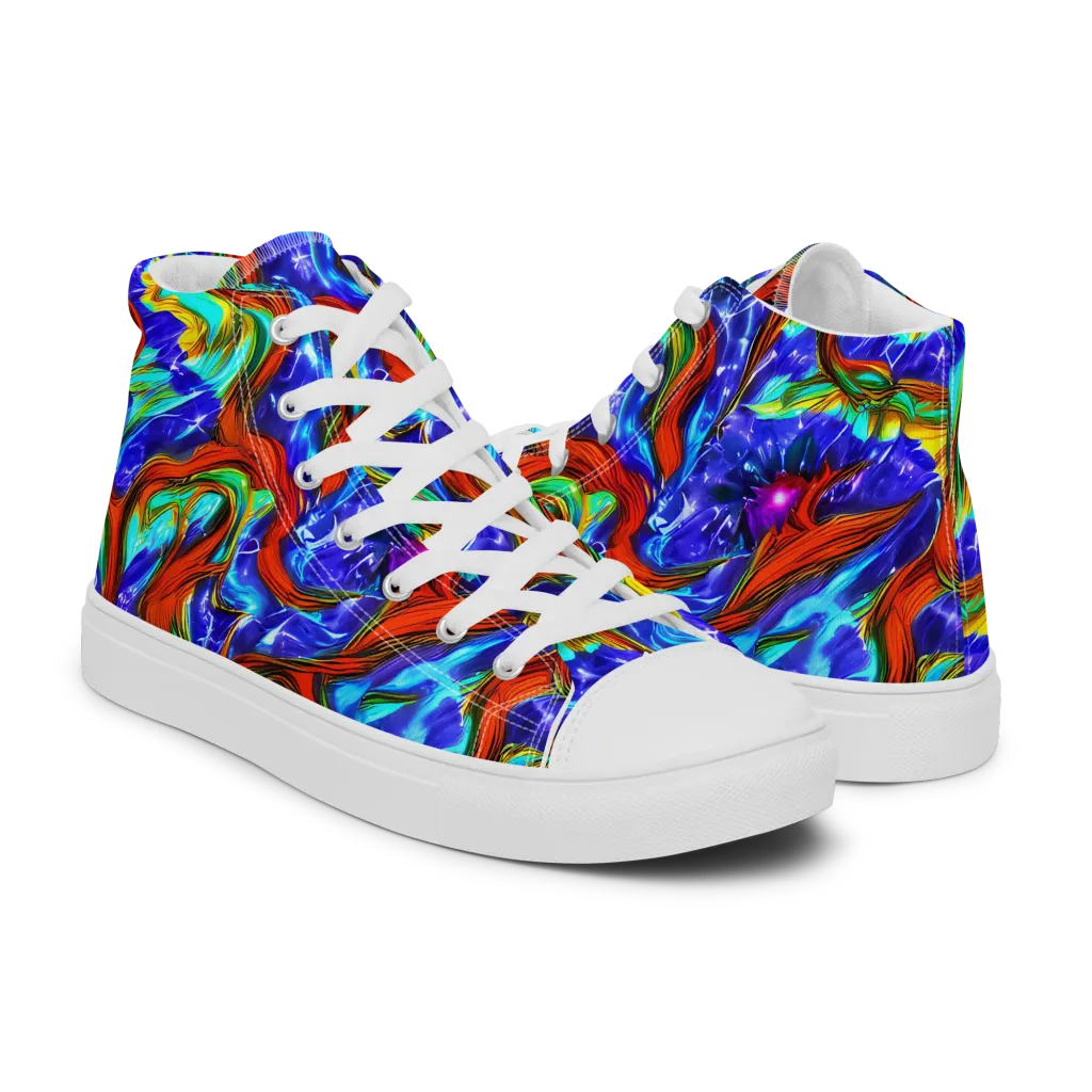 Bluefire Maze on Women's High Top Canvas Shoes — Right