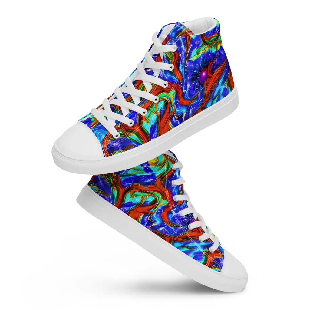 Bluefire Maze on Women's High Top Canvas Shoes — Front