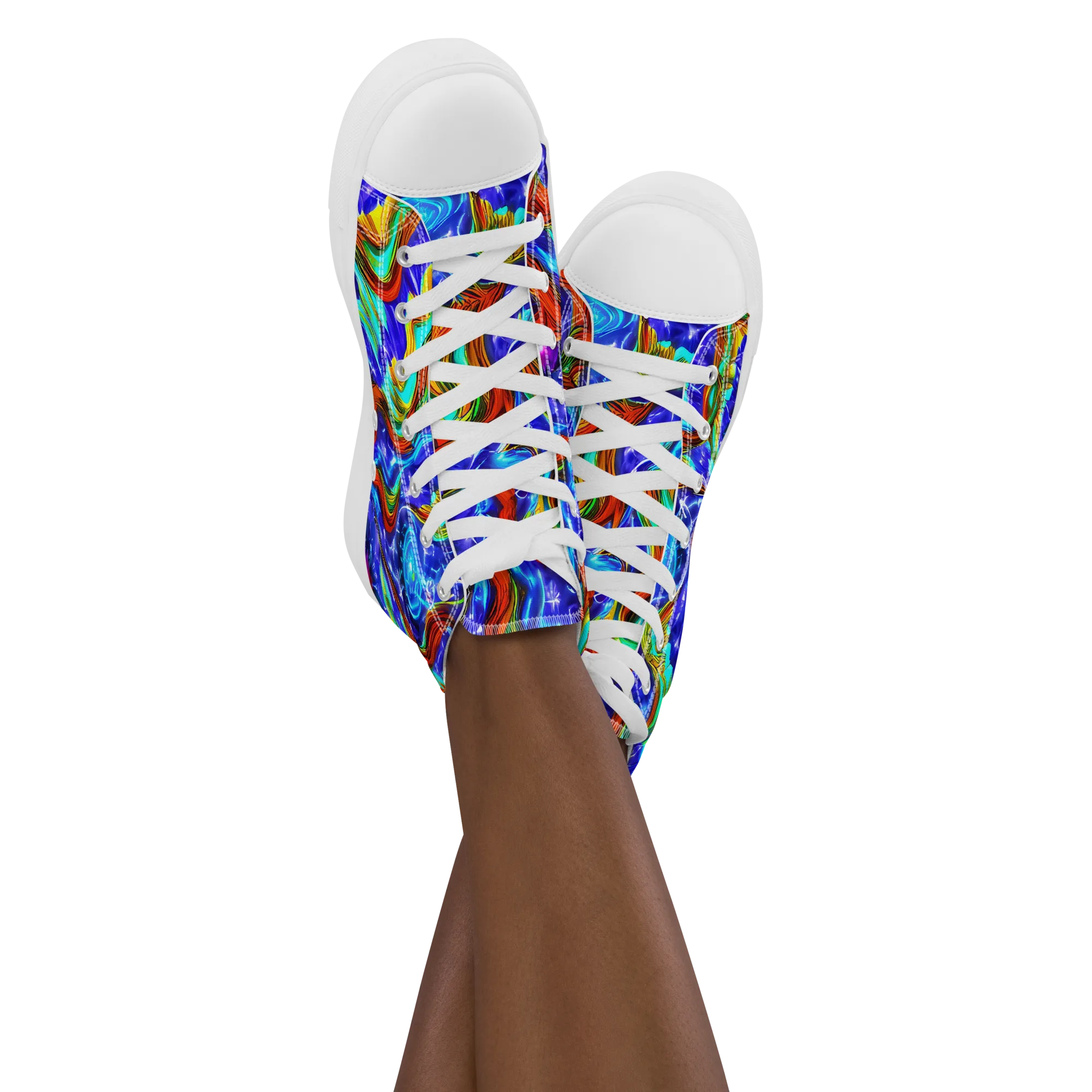 Bluefire Maze on Women's High Top Canvas Shoes — Front