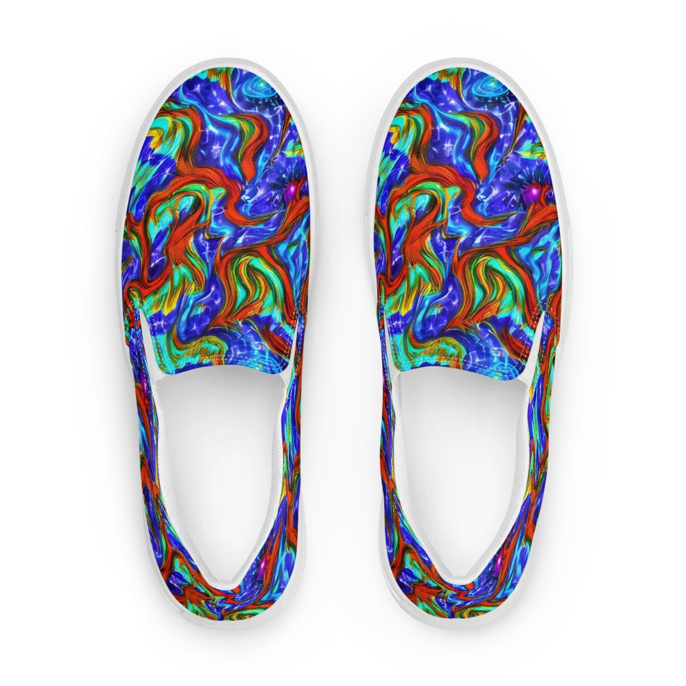 Bluefire Maze on Men's Slip-On Canvas Shoes — Front