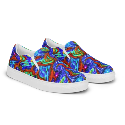 Bluefire Maze on a Men's Slip-On Canvas Shoes