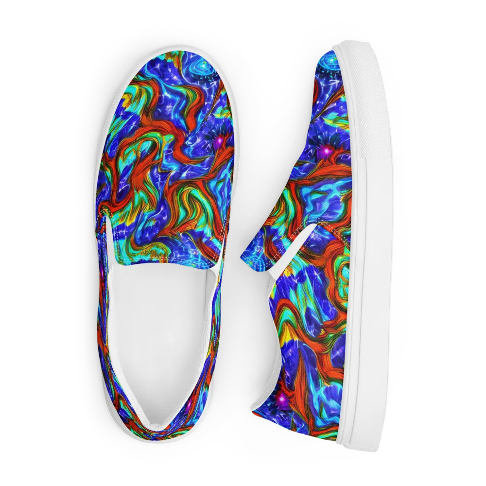 Bluefire Maze on Men's Slip-On Canvas Shoes — Front