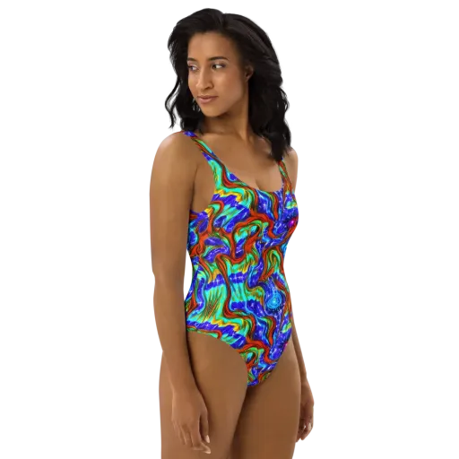 Bluefire Maze on a One-Piece Swimsuit
