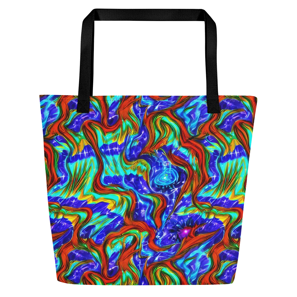 Bluefire Maze on Large Tote Bag W/ Pocket — Front