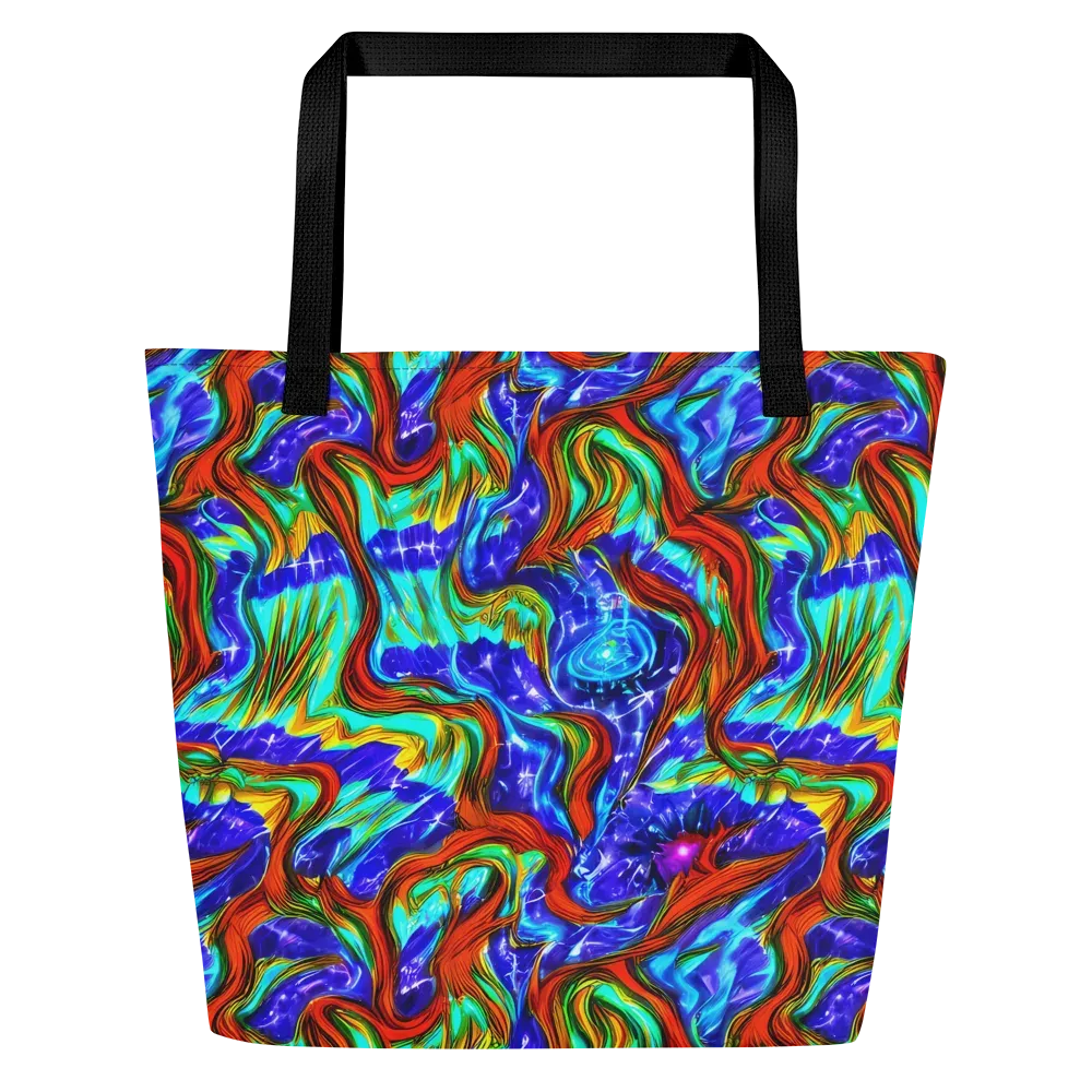 Bluefire Maze on Large Tote Bag W/ Pocket — Front
