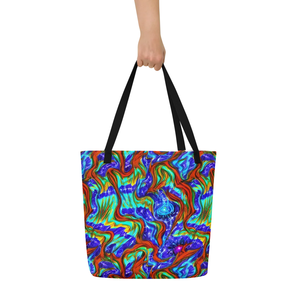 Bluefire Maze on Large Tote Bag W/ Pocket — Front