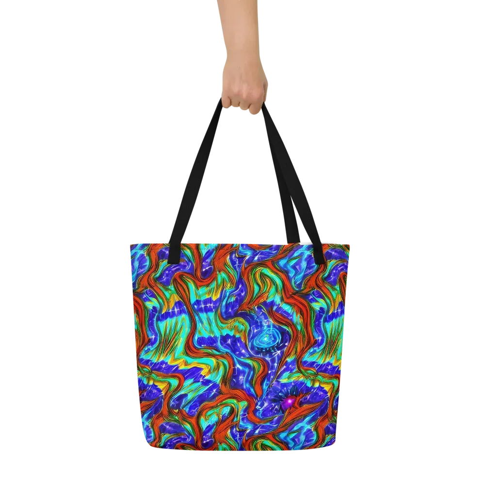 Bluefire Maze on Large Tote Bag W/ Pocket — Front
