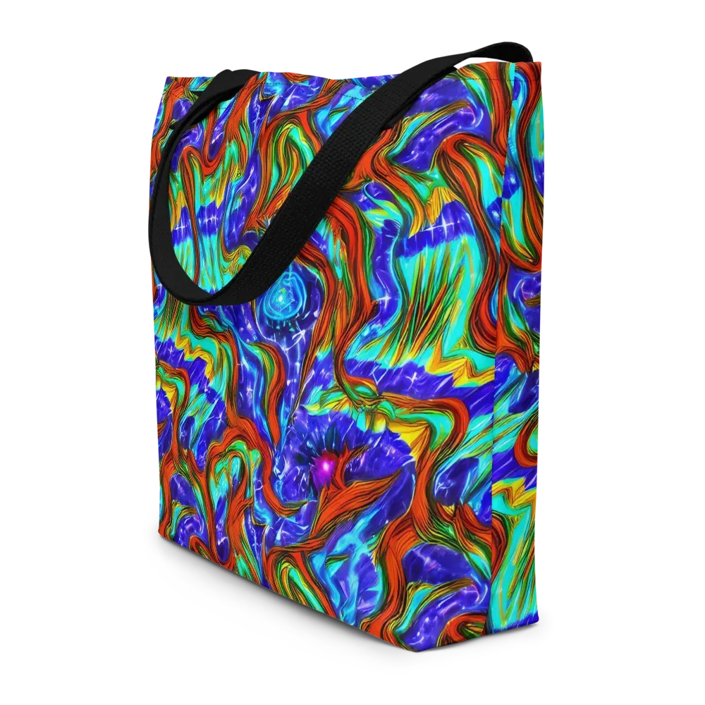 Bluefire Maze on Large Tote Bag W/ Pocket — Front