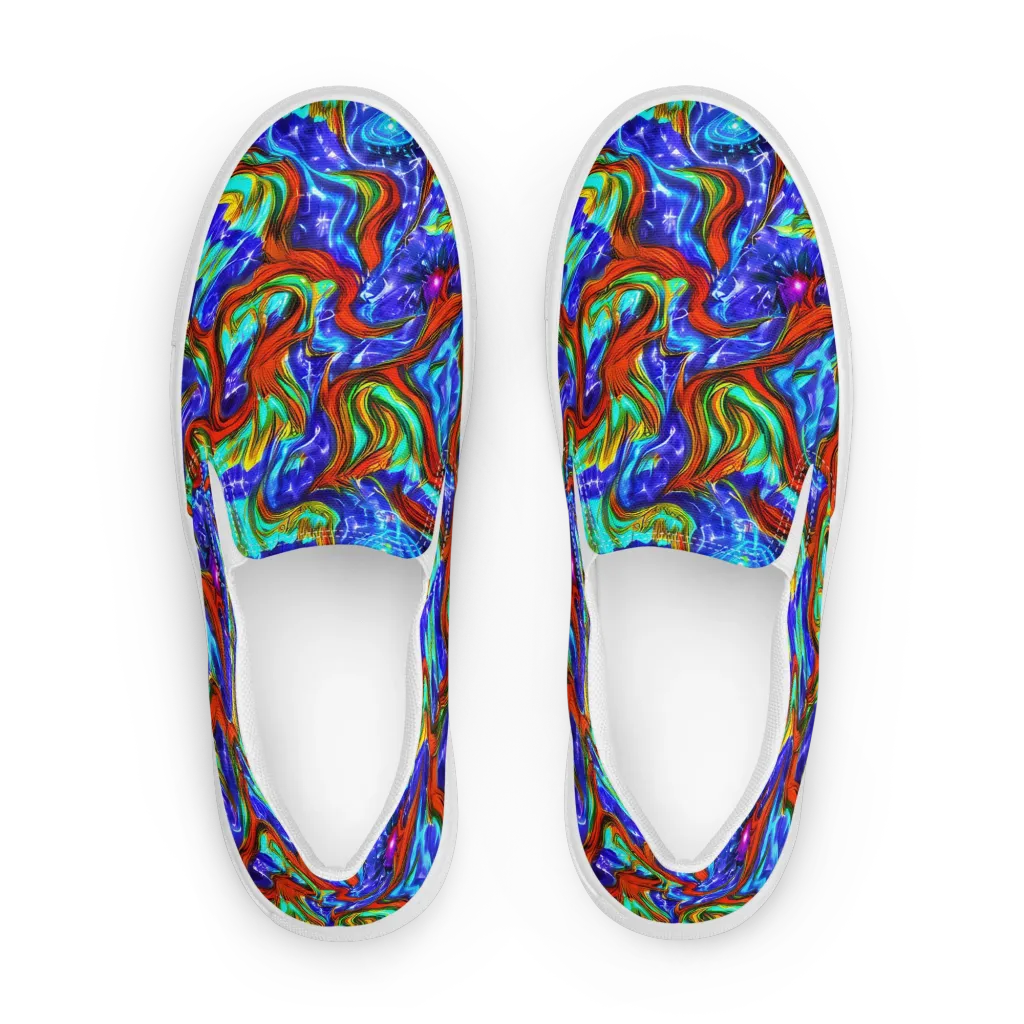 Bluefire Maze on Women's Slip-On Canvas Shoes — Front