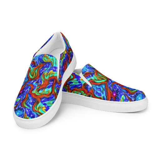 Bluefire Maze on a Women's Slip-On Canvas Shoes