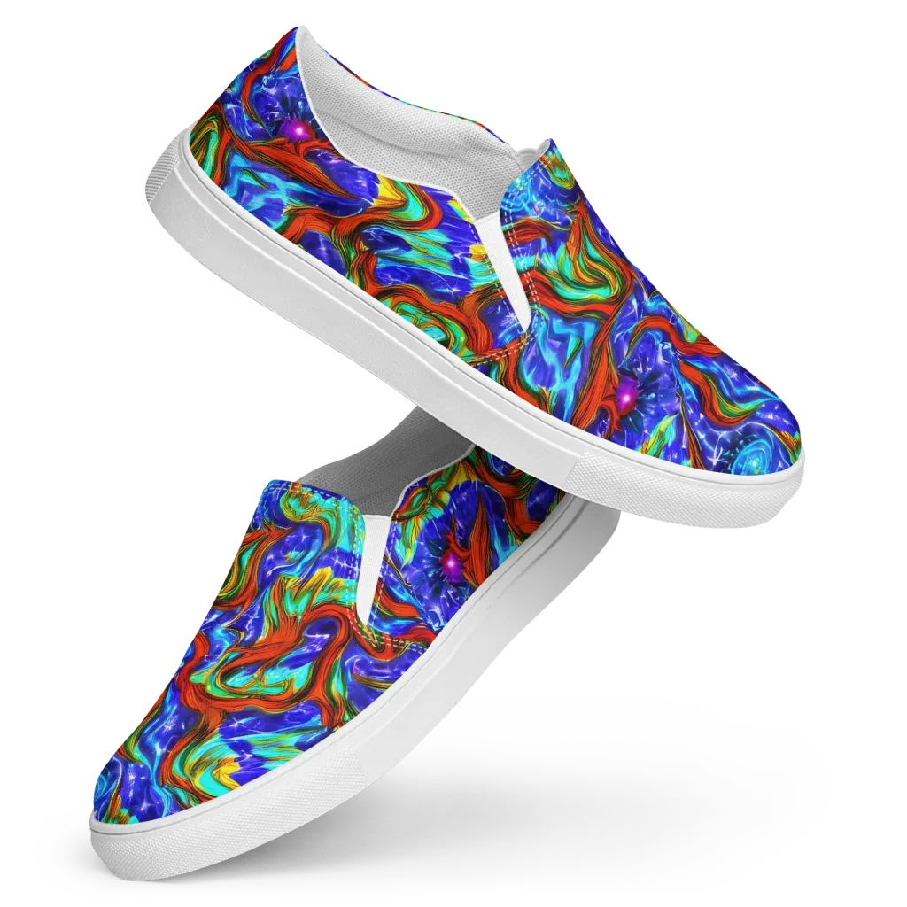 Bluefire Maze on Women's Slip-On Canvas Shoes — Front