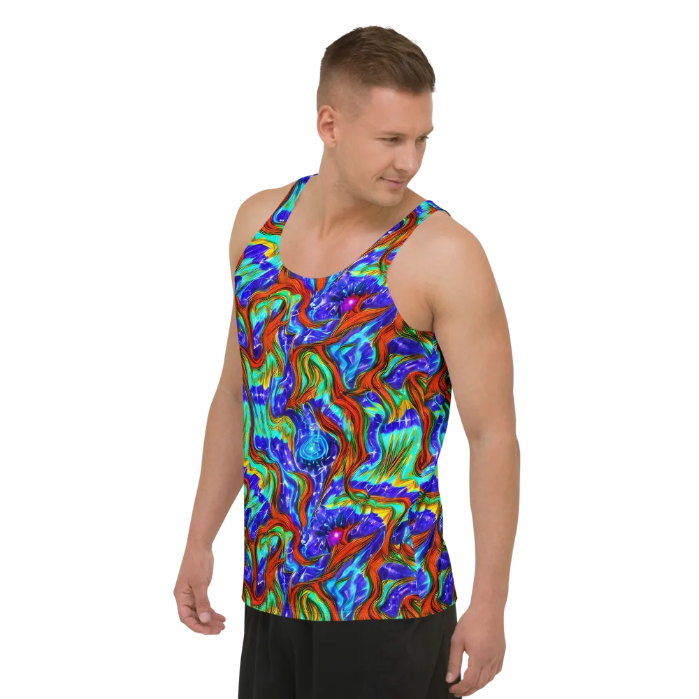 Bluefire Maze on Men's Tank Top — Left Front